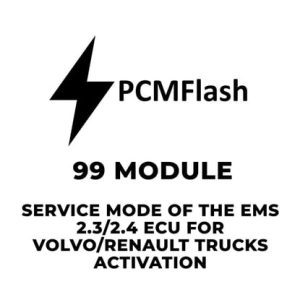 PCMflash - 99 Module Service mode of the EMS 2.3/2.4 ECU for Volvo / Renault trucks Activation - TR28303